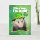Funny St. Patrick's Day Irish O'Possum Kaart (Voorkant)