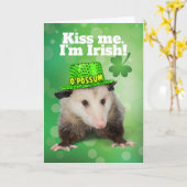 Funny St. Patrick's Day Irish O'Possum Kaart (Gele Bloem)