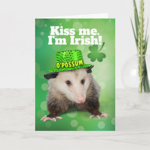 Funny St. Patrick's Day Irish O'Possum Kaart