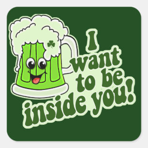 Funny St Patricks Day Irish Vierkante Sticker