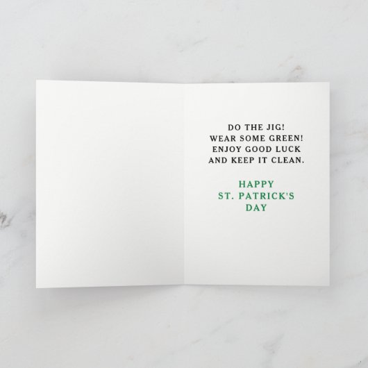 Funny St. Patrick's Day Kaart (Binnen)