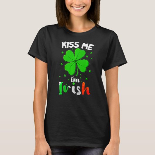 Funny St Patrick's Day Kiss me Ik ben Ierse Premiu T-shirt (Voorkant)