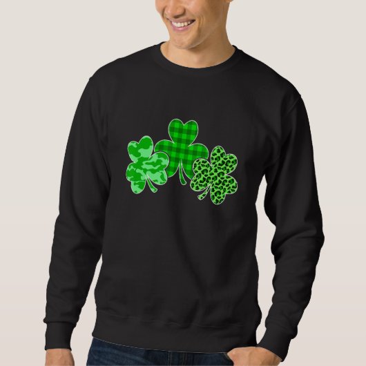 Funny St Patricks Day Leopard Camouflage Pset Sha Trui (Voorkant)