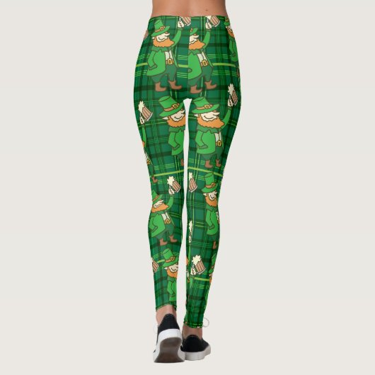 Funny St Patricks Day Leprachaun Drink Bier Leggings (Achterkant)