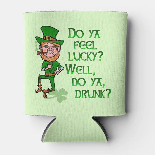 Funny St Patrick's Day Leprechaun Lucky Drink Blikjeskoeler (Voorkant)