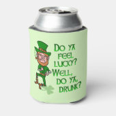 Funny St Patrick's Day Leprechaun Lucky Drink Blikjeskoeler (Blikje Achterkant)