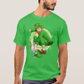 Funny St Patrick's day Leprechaun Skateboard T-shirt (Voorkant)