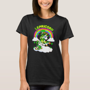 Funny St Patrick's Day Lucky Lepricorn Unicorn Rai T-shirt