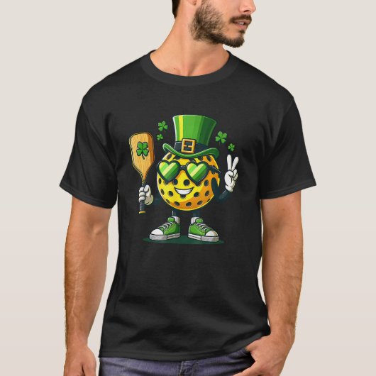 Funny St Patricks Day Lucky Pickleball Pet Irish S T-shirt (Voorkant)
