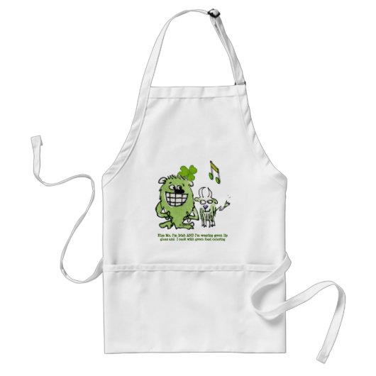 Funny St. Patricks Day Monsters Cartoon Schort (Voorkant)
