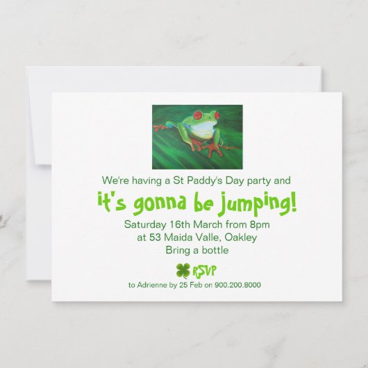 Funny St Patrick's Day party Invites Kaart (Achterkant)