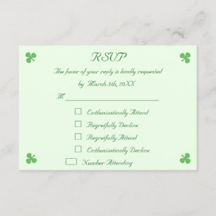 Funny St Patrick's Day Party RSVP Invitation Kaart