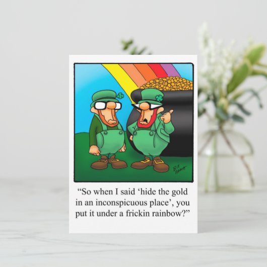 Funny St. Patrick's Day Party Uitnodigingen (Staand voorkant)