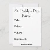 Funny St. Patrick's Day Party Uitnodigingen (Achterkant)