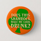 Funny St. Patrick's Day Shamrock Drink Button (Voorkant)