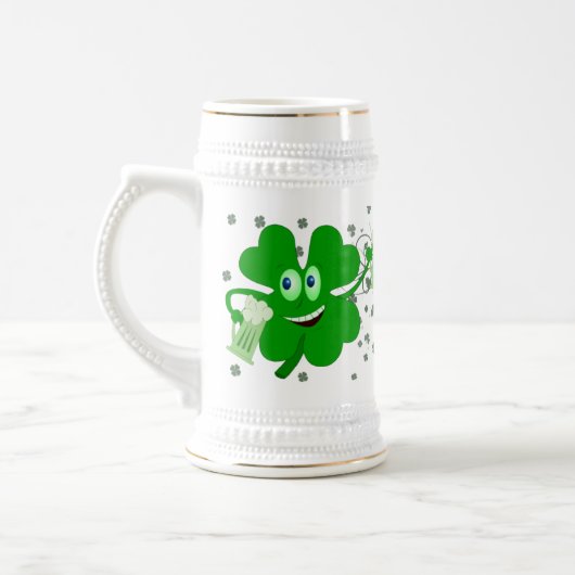 Funny St Patricks Day Shamrock Stein Bierpul (Links)