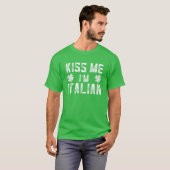 Funny St. Patricks Day Shirt Kus me dat ik Italiaa (Voorkant volledig)