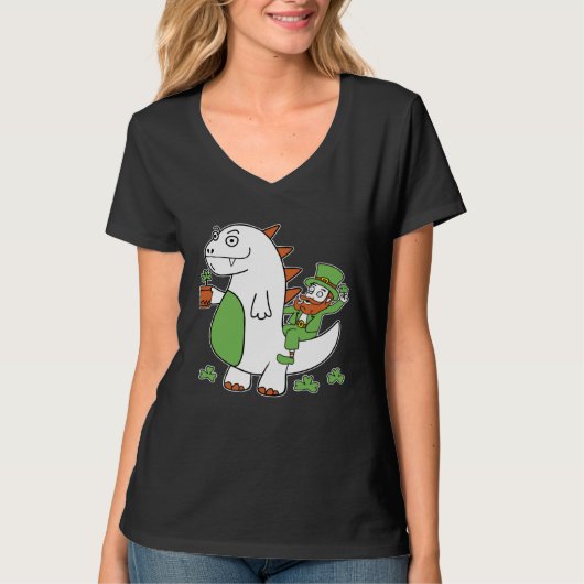 Funny St Patrick's Day Shirt Leprechaun Dragon Clo (Voorkant)