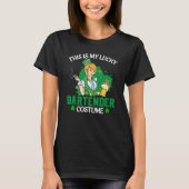 Funny St. Patrick's Day This Is My Lucky Bartender T-shirt (Voorkant)