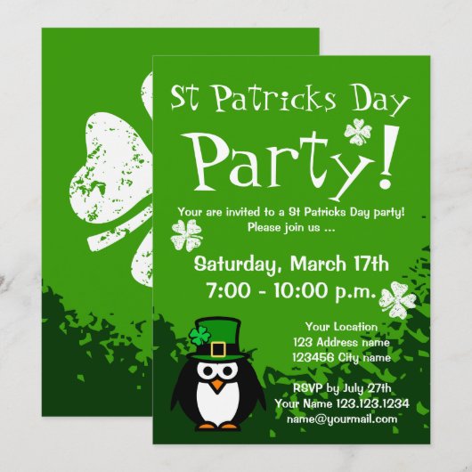Funny St Patricks Day Uitnodigingen | Aangepast (Voorkant / Achterkant)