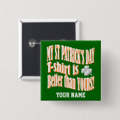 Funny St patrick's day Vierkante Button 5,1 Cm (Voorkant /achterkant)