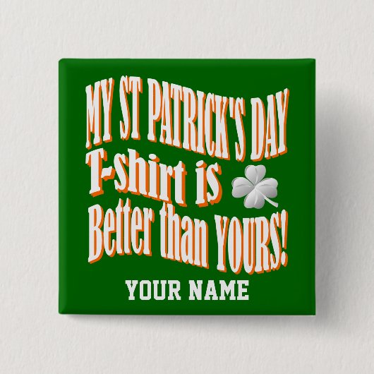 Funny St patrick's day Vierkante Button 5,1 Cm (Voorkant)