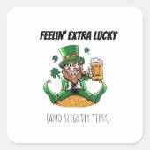 Funny St. Patrick's Day Vierkante Sticker (Voorkant)