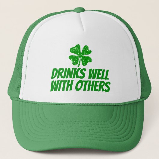 Funny St Patricks Day vrachtwagenhoezen met shamro Trucker Pet (Voorkant)