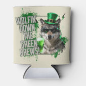 Funny St. Patrick's Day Wolf Can Cooler (Voorkant)