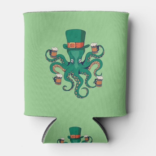Funny St. Patricks Octopus Blikjeskoeler (Voorkant)