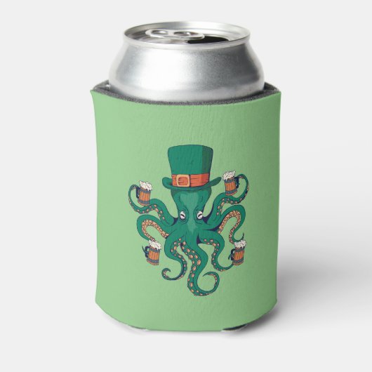 Funny St. Patricks Octopus Blikjeskoeler (Blikje Achterkant)