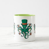 Funny St. Patricks Octopus Tweekleurige Koffiemok (Center)