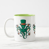 Funny St. Patricks Octopus Tweekleurige Koffiemok (Links)