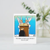Funny "St. Peter & The Jerk" Humor Briefkaart (Staand voorkant)