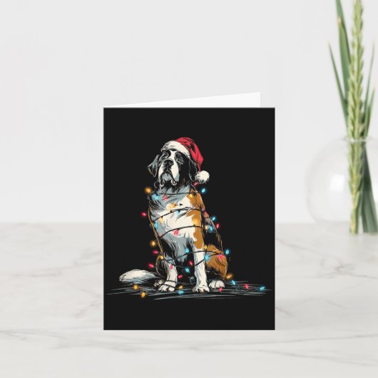 Funny St. Saint Bernard Christmas Graphics Dog Lig Kaart (Voorkant)