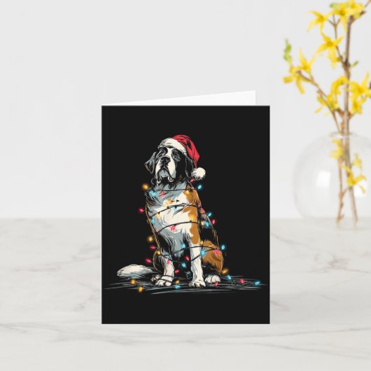 Funny St. Saint Bernard Christmas Graphics Dog Lig Kaart (Gele Bloem)