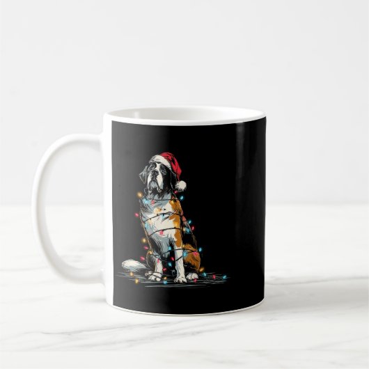 Funny St. Saint Bernard Christmas Graphics Dog Lig Koffiemok (Links)