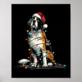 Funny St. Saint Bernard Christmas Graphics Dog Lig Poster (Voorkant)