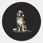 Funny St. Saint Bernard Christmas Graphics Dog Lig Ronde Sticker (Voorkant)