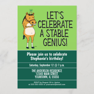 Funny Stable Genius Horse Birthday Party Kaart