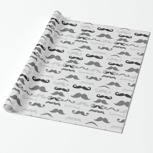 Funny Stache Cadeaupapier (Uitgerold)