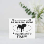 Funny staffy design briefkaart (Staand voorkant)