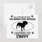 Funny staffy design briefkaart (Voorkant / Achterkant)