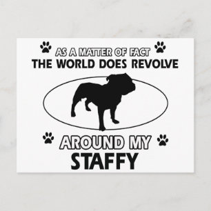 Funny staffy design briefkaart