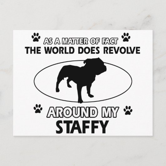 Funny staffy design briefkaart (Voorkant)