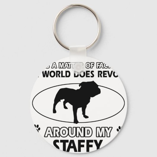 Funny staffy design sleutelhanger (Voorkant)