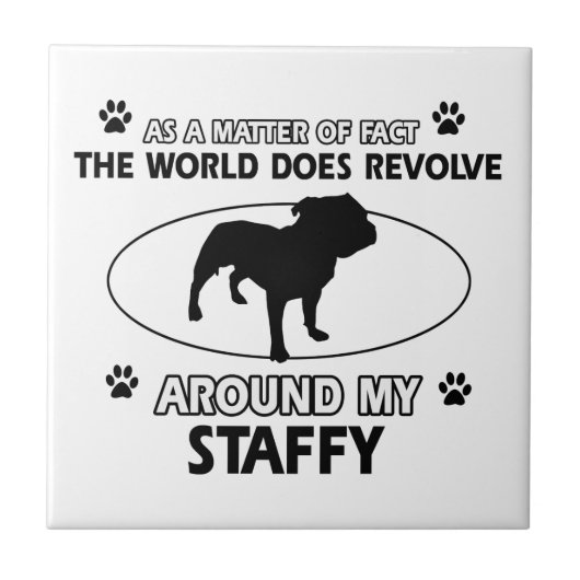 Funny staffy design tegeltje (Voorkant)