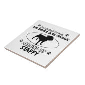 Funny staffy design tegeltje (Zijkant)