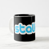 Funny stalker tweekleurige koffiemok (Voorkant links)