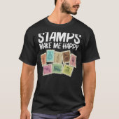 Funny Stamp Design for Stamp Collector Mannen P T-shirt (Voorkant)